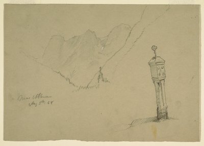 Tekening, Landschappen tussen Golling en Abtenau, 5 augustus 1868 door Frederic Edwin Church