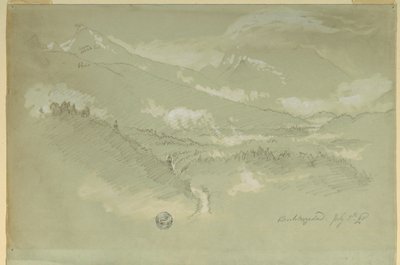 Tekening, Landschappen, buurt van Berchtesgaden, 1868 door Frederic Edwin Church