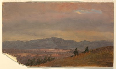 Tekening, Kijkend naar verre heuvels, Hudson Valley, New York, 1870-80 door Frederic Edwin Church
