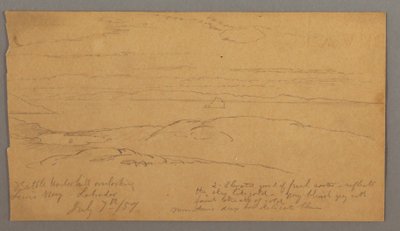 Tekening, Louis Bay, Labrador, 7 juli 1859 door Frederic Edwin Church