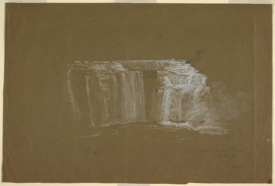 Tekening, Lower Falls, Genesee River, Rochester, New York, 1848 door Frederic Edwin Church