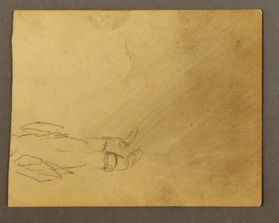 Tekening, onderste deel van staande figuur, mogelijk 1868-69 door Frederic Edwin Church