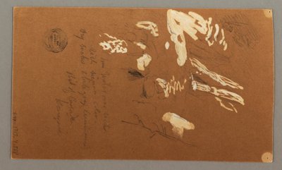 Tekening, onderste helft van boom, 9 juli 1868 door Frederic Edwin Church