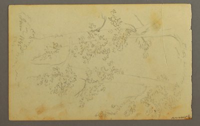 Tekening, Molen omringd door bomen, 1845 door Frederic Edwin Church