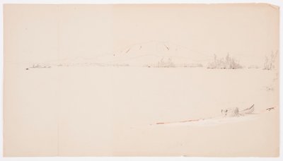 Tekening, Millinocket Lake, Maine, september 1878 door Frederic Edwin Church