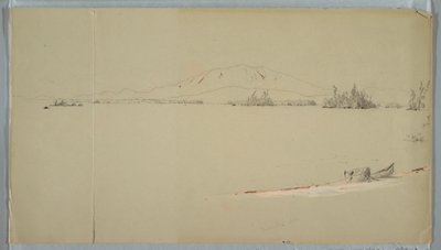 Tekening, Millinocket Lake, Maine, september 1878 door Frederic Edwin Church