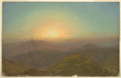 Tekening, Ochtendlandschap, 1865 door Frederic Edwin Church