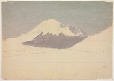 Tekening, Mount Chimborazo, Ecuador, juli 1857 door Frederic Edwin Church