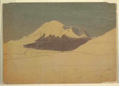 Tekening, Mount Chimborazo, Ecuador, juli 1857 door Frederic Edwin Church