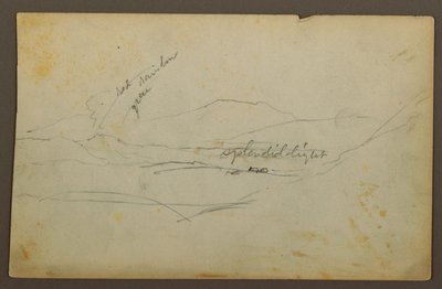 Tekening, Berglandschap, Colombia of Ecuador, 1853 door Frederic Edwin Church