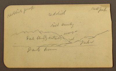 Tekening, Berglandschap; Verso: Opschriften, 1885 door Frederic Edwin Church