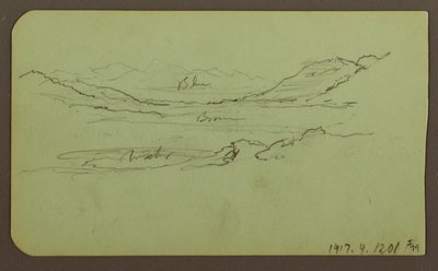 Tekening, Berglandschap; Verso: Landschap, 1883 door Frederic Edwin Church