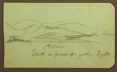 Tekening, Berglandschap; Verso: Berglandschap, Figuur, 1883 door Frederic Edwin Church