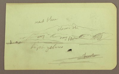 Tekening, Berglandschap; Verso: Zittende figuur, Berg, 1883 door Frederic Edwin Church