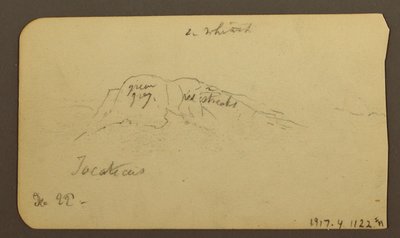 Tekening, Berglandschappen; Verso: Bergflank, Tocatecas, 22 december 1884 door Frederic Edwin Church