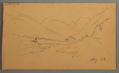 Tekening, Bergtoppen, 1868 door Frederic Edwin Church