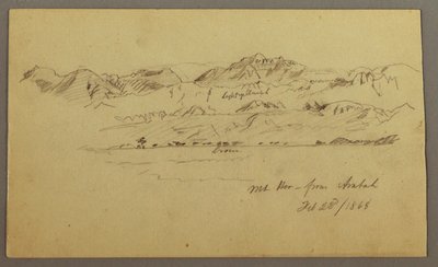 Tekening, Bergtoppen, 22 februari 1868 door Frederic Edwin Church