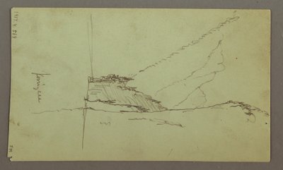 Tekening, Bergtoppen, Rivier, juli 1868 door Frederic Edwin Church