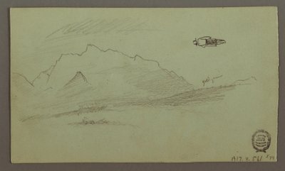 Tekening, Bergtoppen, mogelijk 1868 door Frederic Edwin Church