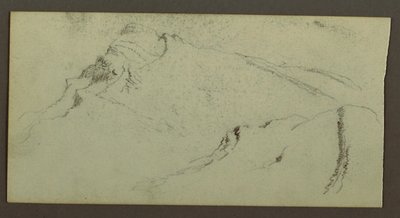 Tekening, Bergtoppen, mogelijk 1868 door Frederic Edwin Church
