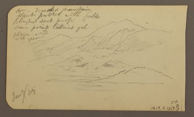 Tekening, Mountain Range, Toluca; Verso: Mountain Range, Toluca, 7 januari 1885 door Frederic Edwin Church