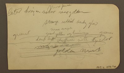 Tekening, Bergketens, Cuautla, Kerk; Verso: hurkend paard, landschapsnotities, februari 1885 door Frederic Edwin Church