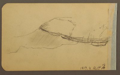 Tekening, Mountain Side, torentje; Verso: Mountain Side, 1889 door Frederic Edwin Church