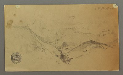 Tekening, Bergstudie, mogelijk 1868 door Frederic Edwin Church