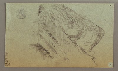 Tekening, Bergvallei, mogelijk 1868 door Frederic Edwin Church