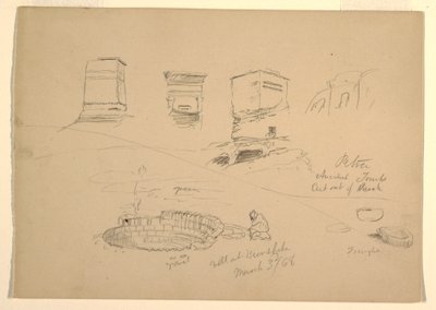 Tekening, Berg, Wady el-Arabah, 26 februari 1868 door Frederic Edwin Church