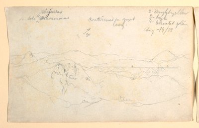 Tekening, Berglandschap, Colombia, 14 augustus 1853 door Frederic Edwin Church