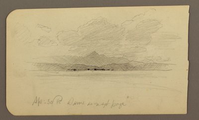 Tekening, Berglandschap, Toluca; Verso: Berg, Toluca, 20 april 1885 door Frederic Edwin Church