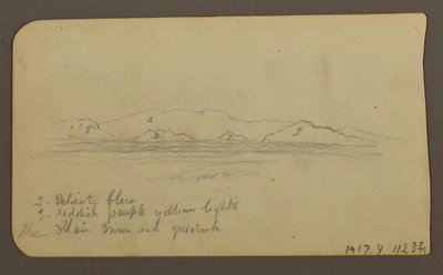 Tekening, Bergen; Verso: Uitloper amp; Bergketen, 21 december 1885 door Frederic Edwin Church