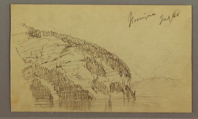 Tekening, Mountainside, juli 1868 door Frederic Edwin Church