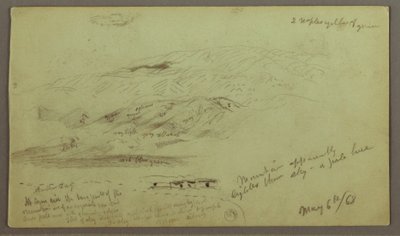 Tekening, Studie berghelling, 6 mei 1868 door Frederic Edwin Church