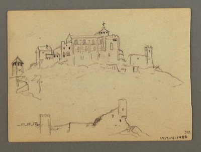 Tekening, Mountainside, mogelijk 1868 door Frederic Edwin Church
