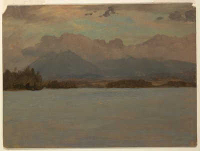 Tekening, Mt. Katahdin vanaf Lake Katahdin, 1855-65 door Frederic Edwin Church