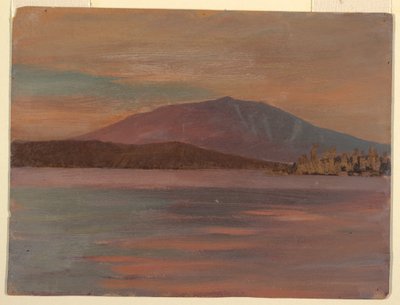 Tekening, Katahdin vanaf Togue Pond, 1877 door Frederic Edwin Church