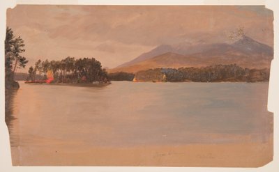Tekening, Katahdin vanaf Togue Pond, 1878 door Frederic Edwin Church
