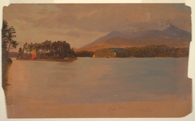 Tekening, Katahdin vanaf Togue Pond, 1878 door Frederic Edwin Church