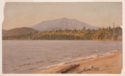 Tekening, Mt. Katahdin vanaf Togue Pond, mogelijk 1878 door Frederic Edwin Church