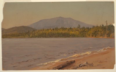Tekening, Mt. Katahdin vanaf Togue Pond, mogelijk 1878 door Frederic Edwin Church