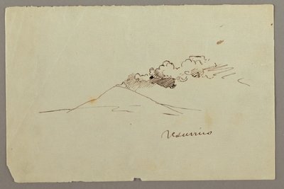 Tekening, Vesuvius met rook, mogelijk 1868-69 door Frederic Edwin Church