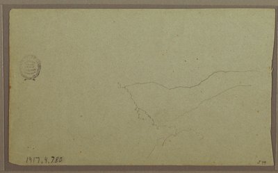 Tekening, bij San Miguel, Ecuador; Verso: Onvoltooide bergschets, 2 juni 1857 door Frederic Edwin Church