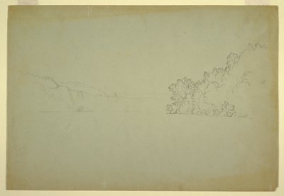Tekening, Niagara-watervallen vanuit het noordwesten, 1856 door Frederic Edwin Church