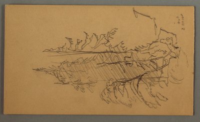 Tekening, Dennenbomen, mogelijk 1868 door Frederic Edwin Church