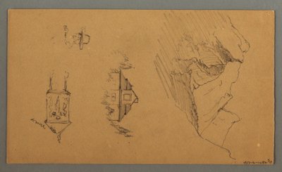 Tekening, Dennenbomen, mogelijk 1868 door Frederic Edwin Church