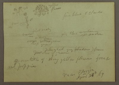 Tekening, Plant- en landschapsstudie, 28 april 1869 door Frederic Edwin Church