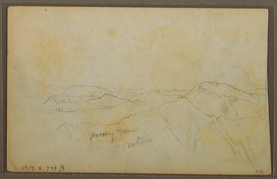 Tekening, Popayan, Colombia; Verso: Berglandschap, Colombia, 9 augustus 1853 door Frederic Edwin Church