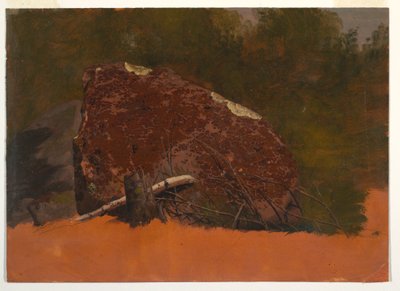 Tekening, Mogelijk Mt. Desert, Island, rots, ca. 1845 door Frederic Edwin Church